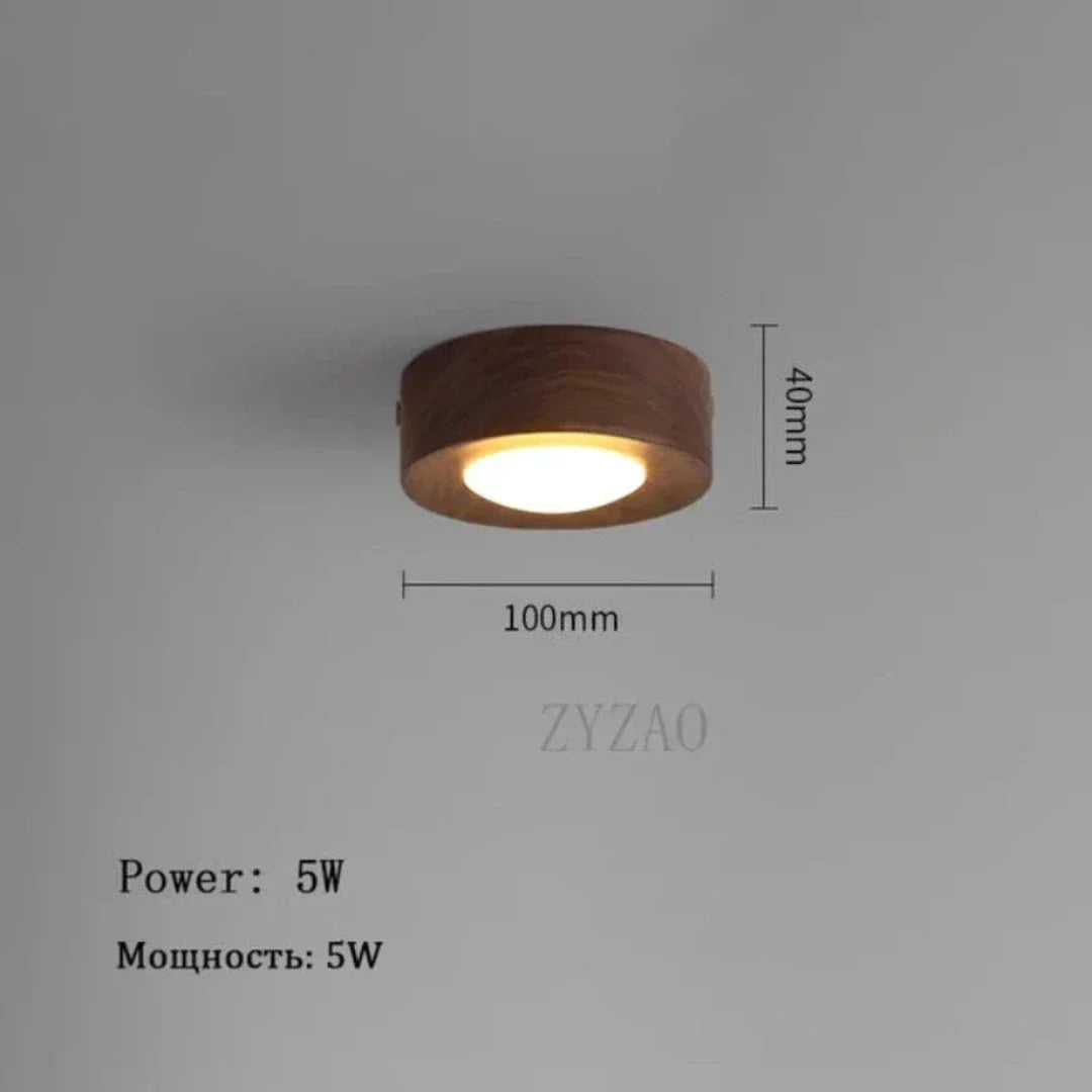 Sovrik - Valnøtt Taklampe med LED Spotlights