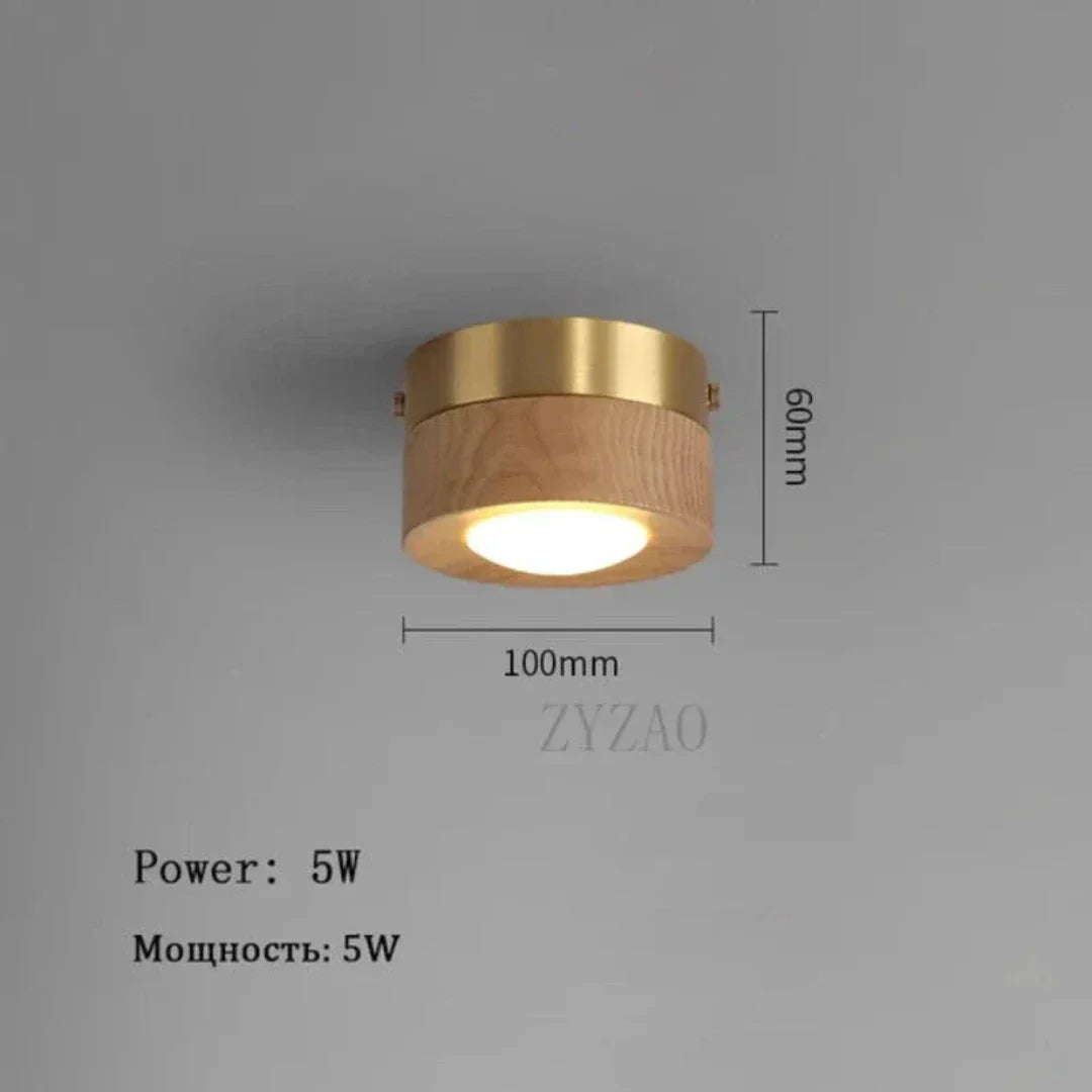 Sovrik - Valnøtt Taklampe med LED Spotlights