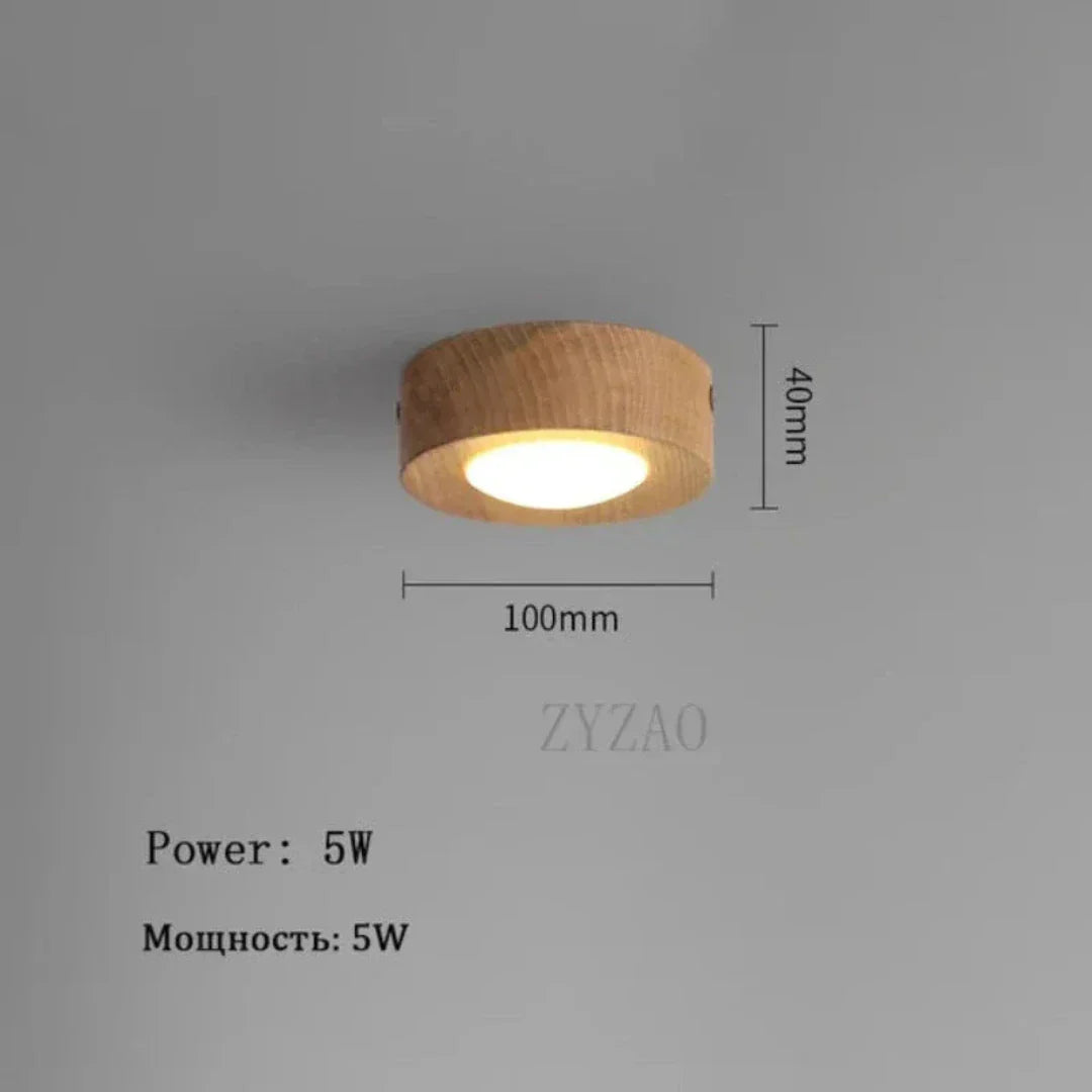 Sovrik - Valnøtt Taklampe med LED Spotlights