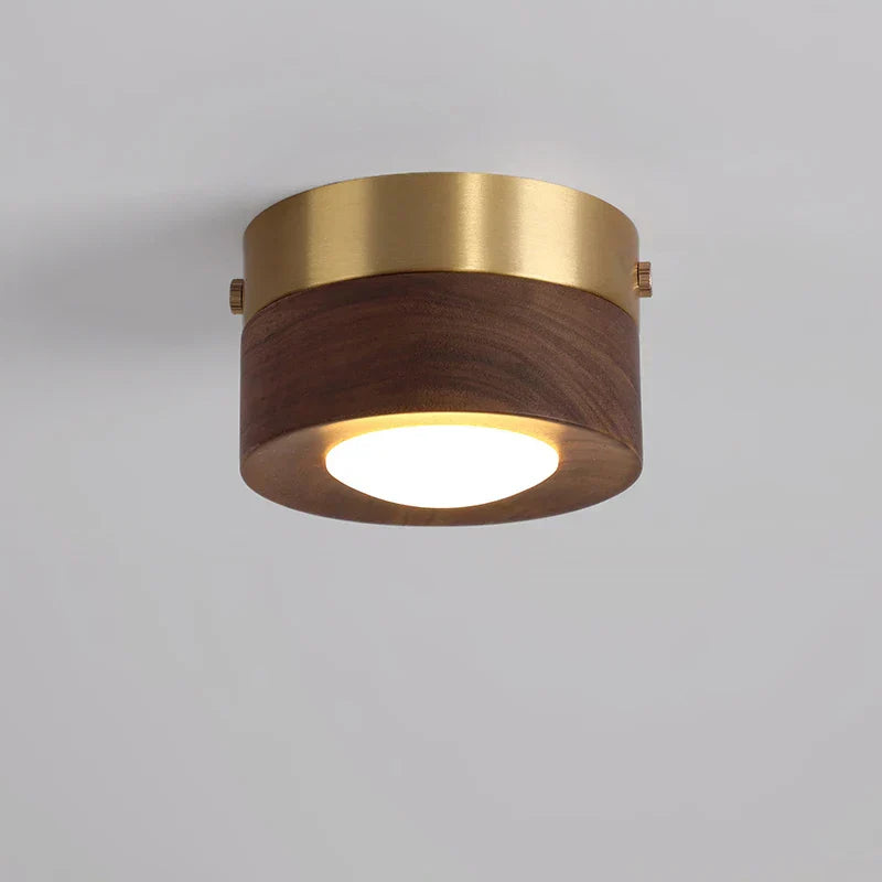 Sovrik – Taklampe laget av valnøtttre med LED-spotlight