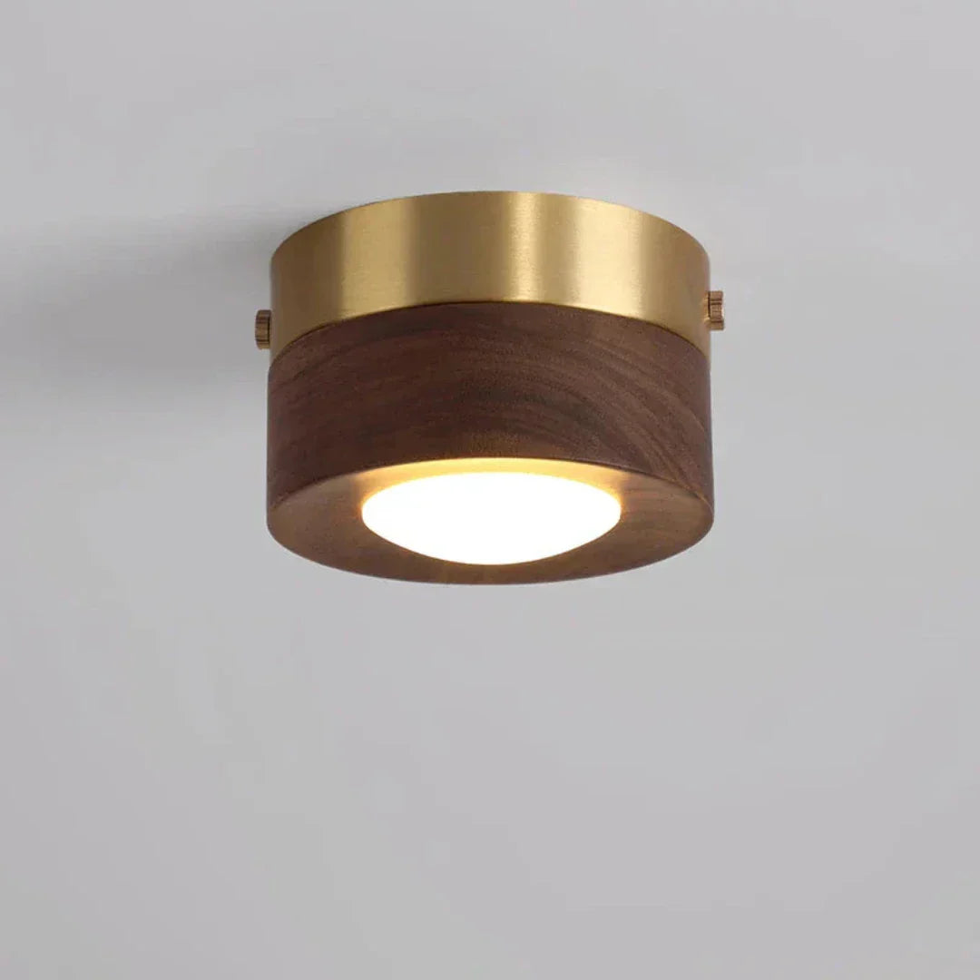 Sovrik - Valnøtt Taklampe med LED Spotlights