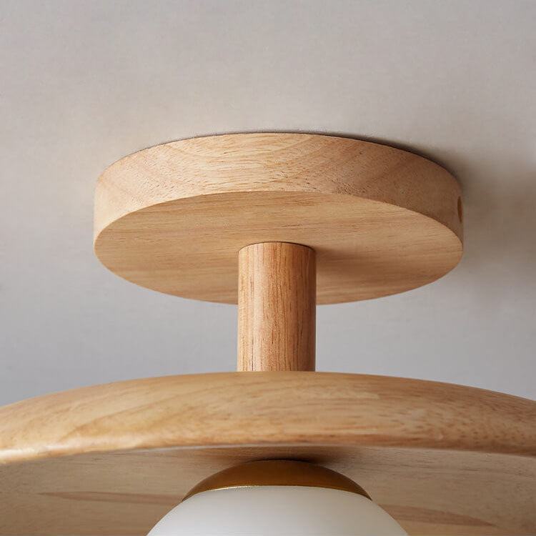 Sovrik Träkuppel 1-Lampe Halv-innfelt Taklampe