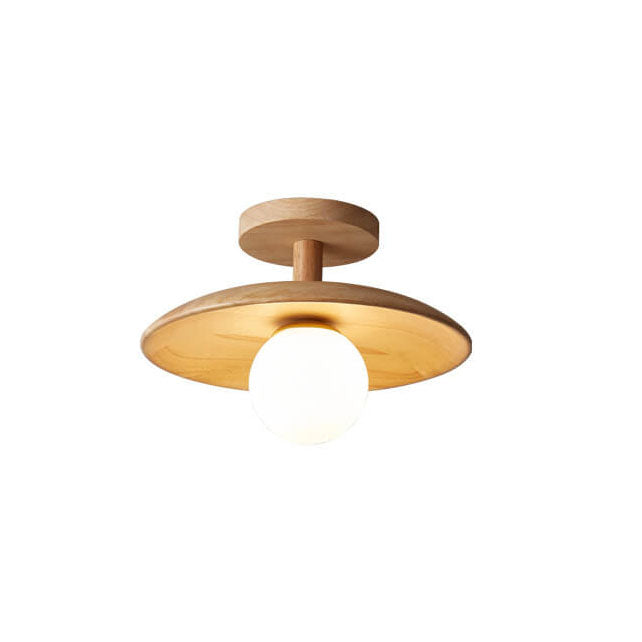 Sovrik Träkuppel 1-Lampe Halv-innfelt Taklampe