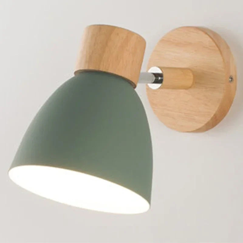 Sovrik Trevegglampe med bryter – Moderne vegglampe for soverom, stue og bolvbelysning, 6-fargers justerbar hode