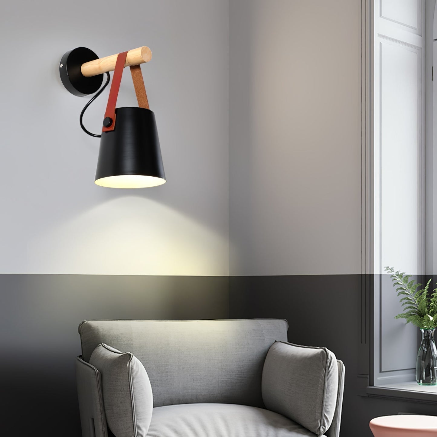 Sovrik Konisk Vegglampe i Tre | Moderne Design | Miljøvennlig | Dekor for Hjemmet