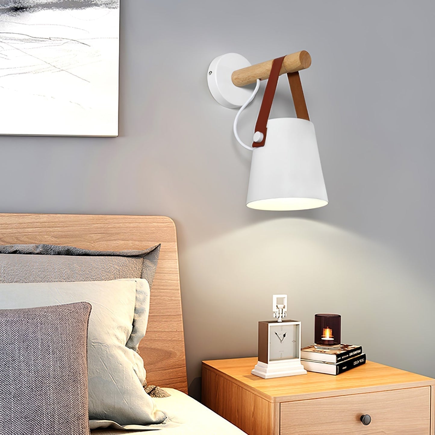 Sovrik Konisk Vegglampe i Tre | Moderne Design | Miljøvennlig | Dekor for Hjemmet