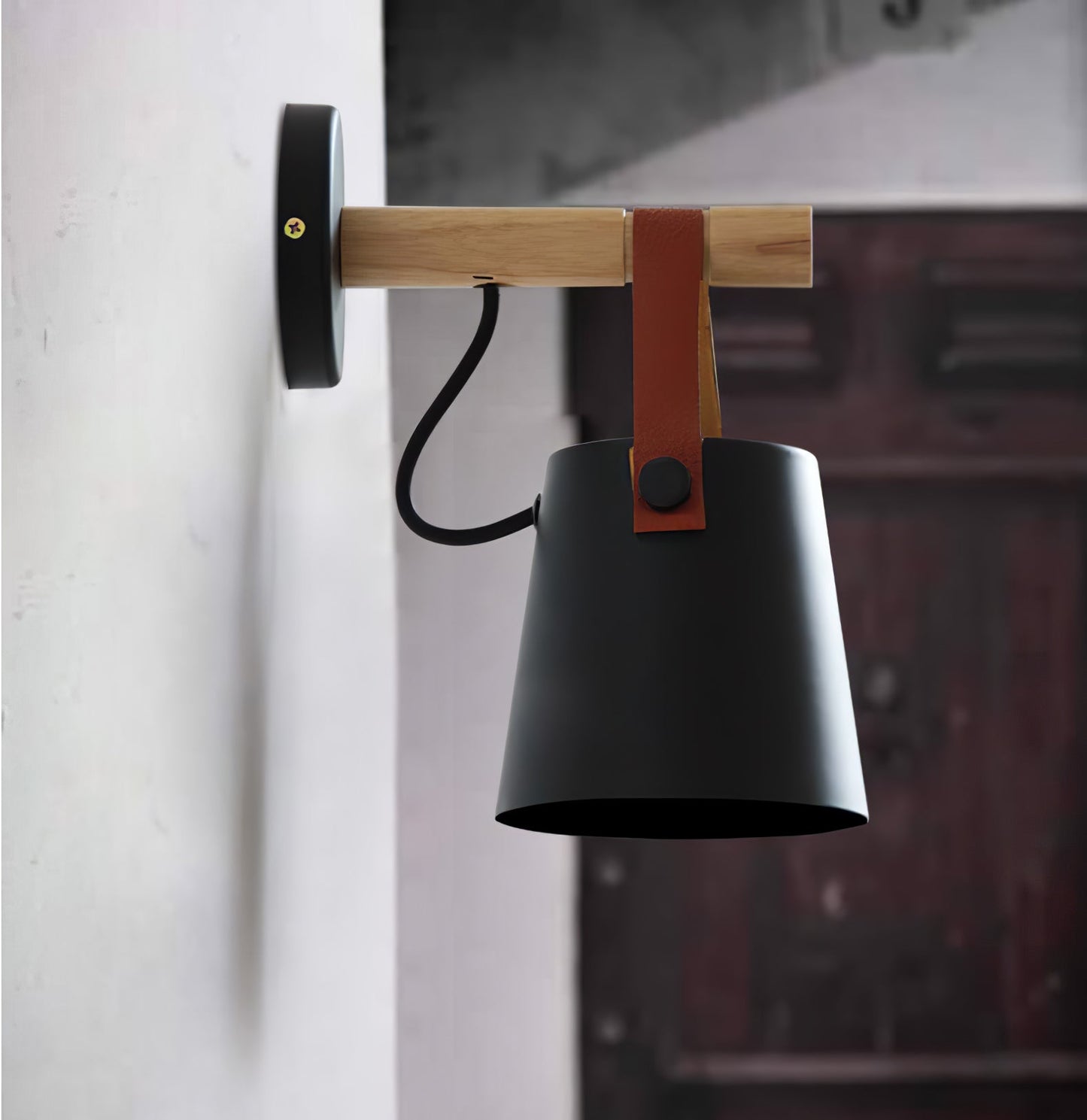 Sovrik Konisk Vegglampe i Tre | Moderne Design | Miljøvennlig | Dekor for Hjemmet