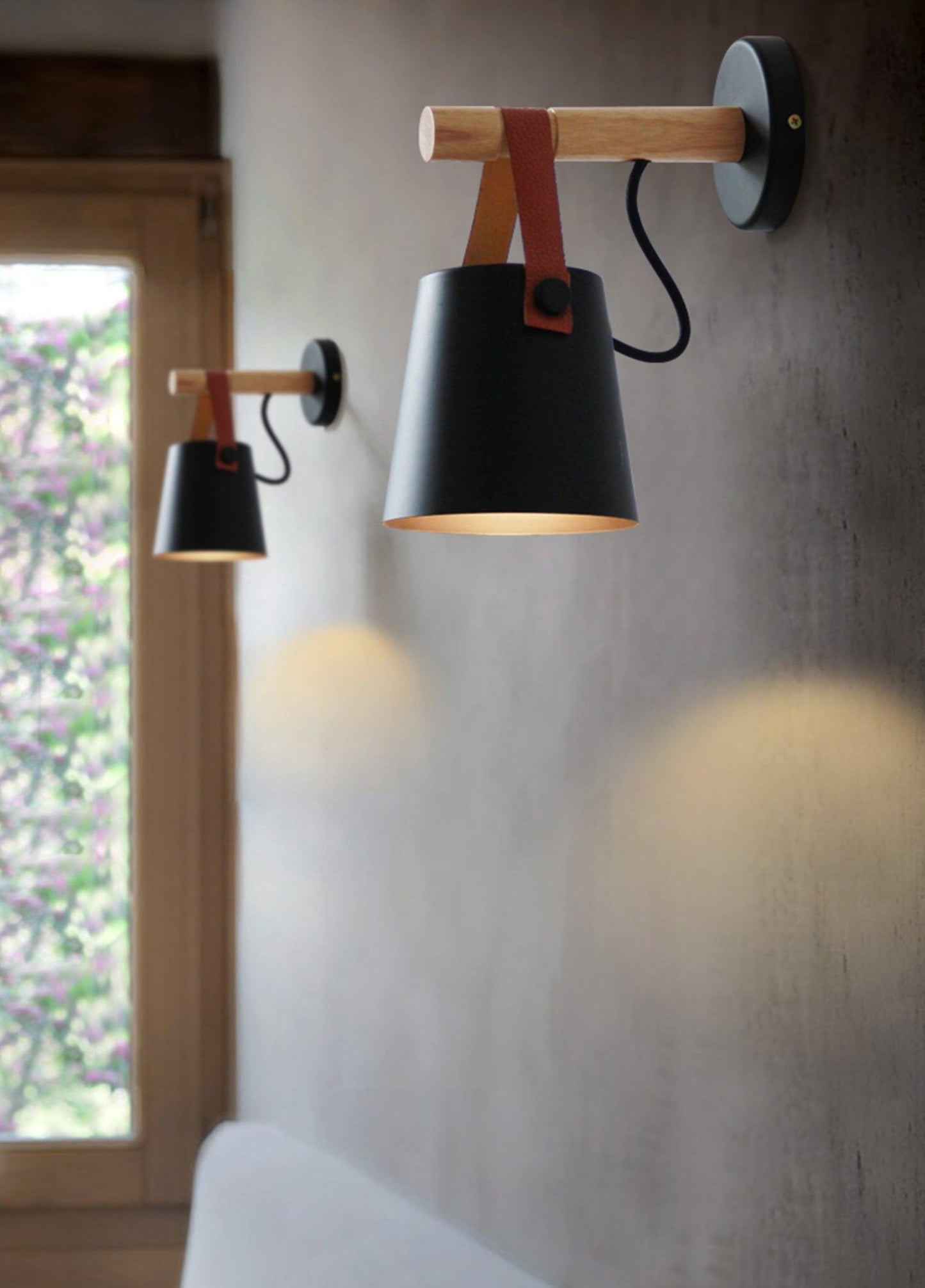 Sovrik Konisk Vegglampe i Tre | Moderne Design | Miljøvennlig | Dekor for Hjemmet