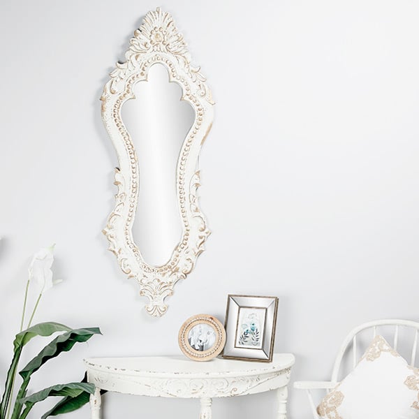 *STOR* 50" HØY Ornate Carved Wooden Mirror