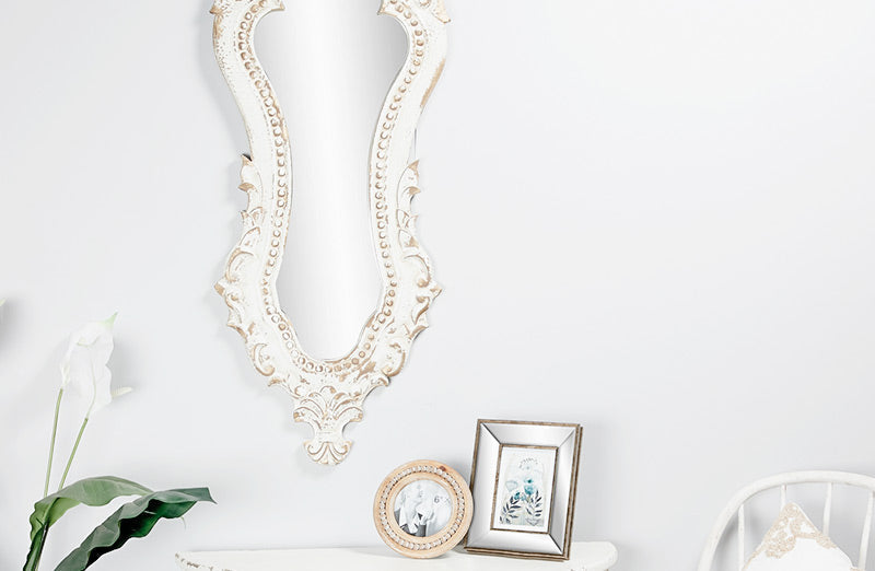 *STOR* 50" HØY Ornate Carved Wooden Mirror