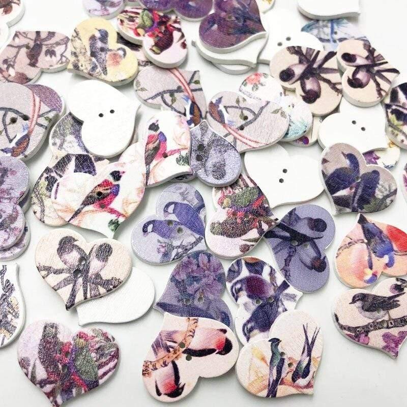 Sovrik biter blandet stil treknapper passende for sying scrapbooking dekorasjon 20mm W477