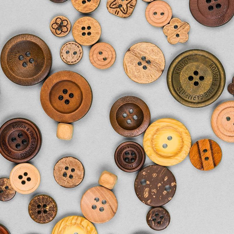 Sovrik Pieces Blandet Tilfeldige Flate Bak Treknapper Håndverk For Scrapbooking Syprosjekter Dekor Treknapp DIY Klær Sytilbehør (Sovrik Pieces Tilfeldig Blandede)