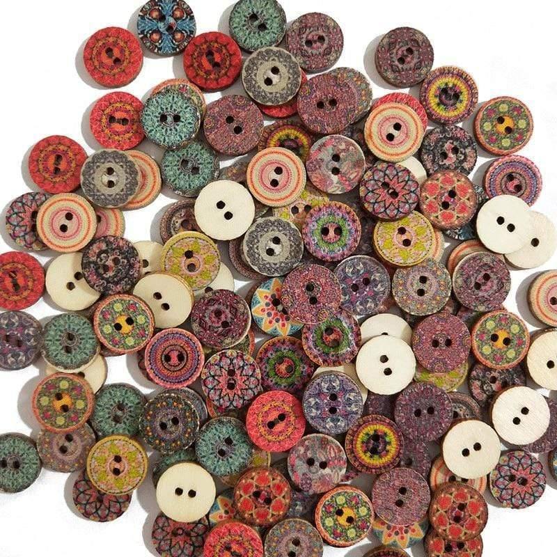 Sovrik-25mm 50 stk retro treknapper 2 hull for håndverk søm scrapbooking klær knapper DIY håndverks tilbehør gavekort dekor