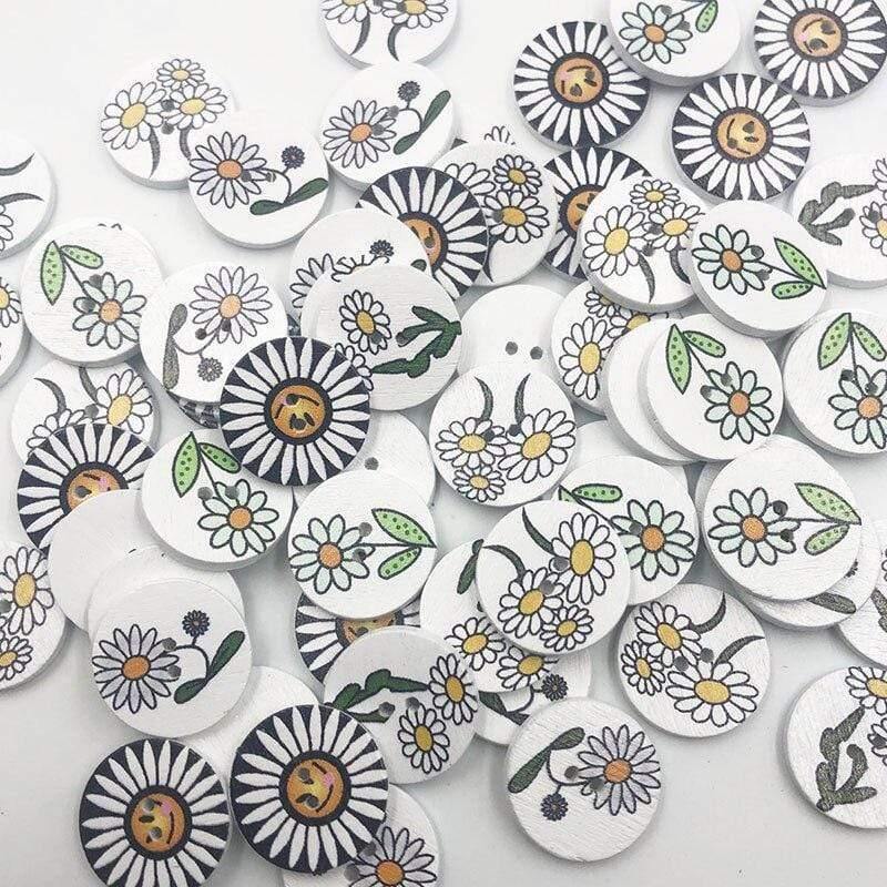 Sovrik biter blandet stil treknapper passende for sying scrapbooking dekorasjon 20mm W477